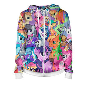 Женская толстовка 3D на молнии с принтом My Little Pony в городе Новоалтайск, 100% полиэстер | длина до линии бедра, манжеты и пояс оформлены мягкой тканевой резинкой, двухслойный капюшон со шнурком для регулировки, спереди молния, по бокам два кармана | friendship is magic | mlp | my little pony | pinky pie | pony | swag | дружба | литл пони | мой маленький пони | пони | поняши | поняшки | сваг | свэг | чудо