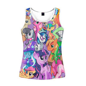 Женская майка 3D с принтом My Little Pony в городе Новоалтайск, 100% полиэстер | круглая горловина, прямой силуэт, длина до линии бедра | friendship is magic | mlp | my little pony | pinky pie | pony | swag | дружба | литл пони | мой маленький пони | пони | поняши | поняшки | сваг | свэг | чудо