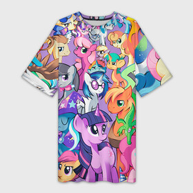 Платье-футболка 3D с принтом My Little Pony в городе Новоалтайск,  |  | Тематика изображения на принте: friendship is magic | mlp | my little pony | pinky pie | pony | swag | дружба | литл пони | мой маленький пони | пони | поняши | поняшки | сваг | свэг | чудо