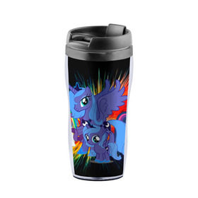 Термокружка-непроливайка с принтом My Little Pony в городе Новоалтайск, внутренняя часть — пищевой пластик, наружная часть — прозрачный пластик, между ними — полиграфическая вставка с рисунком | объем — 350 мл, герметичная крышка | Тематика изображения на принте: friendship is magic | mlp | my little pony | pinky pie | pony | swag | дружба | литл пони | мой маленький пони | пони | поняши | поняшки | сваг | свэг | чудо
