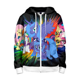 Детская толстовка 3D на молнии с принтом My Little Pony в городе Новоалтайск, 100% полиэстер |  манжеты и пояс оформлены широкой мягкой резинкой, двухслойный капюшон со шнурком для регулировки, спереди карманы и застежка-молния
 | friendship is magic | mlp | my little pony | pinky pie | pony | swag | дружба | литл пони | мой маленький пони | пони | поняши | поняшки | сваг | свэг | чудо