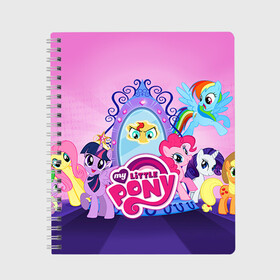 Тетрадь с принтом My Little Pony в городе Новоалтайск, 100% бумага | 48 листов, плотность листов — 60 г/м2, плотность картонной обложки — 250 г/м2. Листы скреплены сбоку удобной пружинной спиралью. Уголки страниц и обложки скругленные. Цвет линий — светло-серый
 | friendship is magic | mlp | my little pony | pinky pie | pony | swag | дружба | литл пони | мой маленький пони | пони | поняши | поняшки | сваг | свэг | чудо