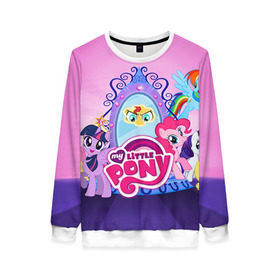Женский свитшот 3D с принтом My Little Pony в городе Новоалтайск, 100% полиэстер с мягким внутренним слоем | круглый вырез горловины, мягкая резинка на манжетах и поясе, свободная посадка по фигуре | friendship is magic | mlp | my little pony | pinky pie | pony | swag | дружба | литл пони | мой маленький пони | пони | поняши | поняшки | сваг | свэг | чудо