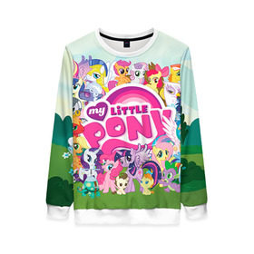 Женский свитшот 3D с принтом My Little Pony в городе Новоалтайск, 100% полиэстер с мягким внутренним слоем | круглый вырез горловины, мягкая резинка на манжетах и поясе, свободная посадка по фигуре | friendship is magic | mlp | my little pony | pinky pie | pony | swag | дружба | литл пони | мой маленький пони | пони | поняши | поняшки | сваг | свэг | чудо