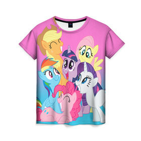 Женская футболка 3D с принтом My Little Pony в городе Новоалтайск, 100% полиэфир ( синтетическое хлопкоподобное полотно) | прямой крой, круглый вырез горловины, длина до линии бедер | friendship is magic | mlp | my little pony | pinky pie | pony | swag | дружба | литл пони | мой маленький пони | мультик | мультики | мультфильм | мультфильмы | пони | поняши | поняшки | сваг | свэг | чудо