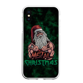 Чехол для iPhone XS Max матовый с принтом Metal christmas в городе Новоалтайск, Силикон | Область печати: задняя сторона чехла, без боковых панелей | happy new year | metal christmas | new year | santa | santa claus | дед мороз | метал | новый год | с новым годом | санта клаус