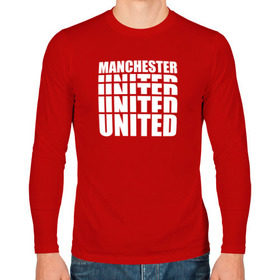 Мужской лонгслив хлопок с принтом Manchester United white в городе Новоалтайск, 100% хлопок |  | manchester | united | манчестер | юнайтед