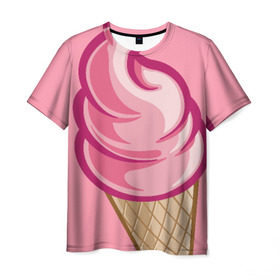 Мужская футболка 3D с принтом Ice Cream в городе Новоалтайск, 100% полиэфир | прямой крой, круглый вырез горловины, длина до линии бедер | cream | ice | мороженное
