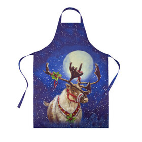 Фартук 3D с принтом Christmas deer в городе Новоалтайск, 100% полиэстер | общий размер — 65 х 85 см, ширина нагрудника — 26 см, горловина — 53 см, длина завязок — 54 см, общий обхват в поясе — 173 см. Принт на завязках и на горловине наносится с двух сторон, на основной части фартука — только с внешней стороны | 2016 | christmas | deer | год | новогодний | новый | олень | рождественский | с новым годом