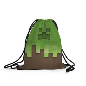 Рюкзак-мешок 3D с принтом Minecraft edition в городе Новоалтайск, 100% полиэстер | плотность ткани — 200 г/м2, размер — 35 х 45 см; лямки — толстые шнурки, застежка на шнуровке, без карманов и подкладки | Тематика изображения на принте: creeper | minecraft