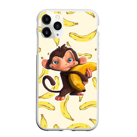 Чехол для iPhone 11 Pro Max матовый с принтом Обезьяна с бананом в городе Новоалтайск, Силикон |  | Тематика изображения на принте: мартышка | обезьяна
