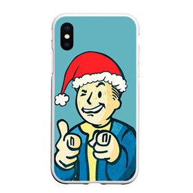 Чехол для iPhone XS Max матовый с принтом Новогодний Fallout в городе Новоалтайск, Силикон | Область печати: задняя сторона чехла, без боковых панелей | Тематика изображения на принте: bethesda | fallout | fallout boy | дед мороз | нг | постапокалипсис | санта | убежище | фаллаут | фолаут | фоллаут | шапка