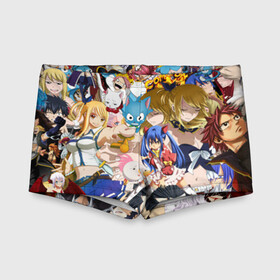 Детские купальные плавки 3D с принтом FairyTail в городе Новоалтайск, Полиэстер 85%, Спандекс 15% | Слитный крой, подклад по переду изделия, узкие бретели | Тематика изображения на принте: 