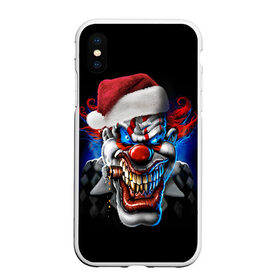 Чехол для iPhone XS Max матовый с принтом Новогодний клоун в городе Новоалтайск, Силикон | Область печати: задняя сторона чехла, без боковых панелей | Тематика изображения на принте: 2016 | год | злодей | злой | клоун | монстр | новогодний | новый | с новым годом