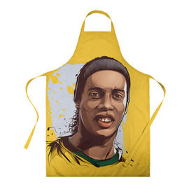 Фартук 3D с принтом Ronaldinho в городе Новоалтайск, 100% полиэстер | общий размер — 65 х 85 см, ширина нагрудника — 26 см, горловина — 53 см, длина завязок — 54 см, общий обхват в поясе — 173 см. Принт на завязках и на горловине наносится с двух сторон, на основной части фартука — только с внешней стороны | football | ronaldinho | роналдиньо | футбол | футболист