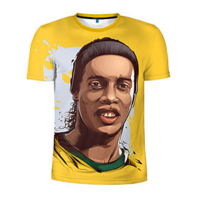 Мужская футболка 3D спортивная с принтом Ronaldinho в городе Новоалтайск, 100% полиэстер с улучшенными характеристиками | приталенный силуэт, круглая горловина, широкие плечи, сужается к линии бедра | football | ronaldinho | роналдиньо | футбол | футболист