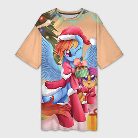 Платье-футболка 3D с принтом My Little Pony в городе Новоалтайск,  |  | friendship is magic | mlp | my little pony | new year | pinky pie | swag | дружба   это чудо | мой маленький пони | новый год | пони | поняши | поняшки | с новым годом | сваг | свэг