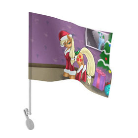 Флаг для автомобиля с принтом My Little Pony в городе Новоалтайск, 100% полиэстер | Размер: 30*21 см | friendship is magic | mlp | my little pony | new year | pinky pie | swag | дружба   это чудо | мой маленький пони | новый год | пони | поняши | поняшки | с новым годом | сваг | свэг