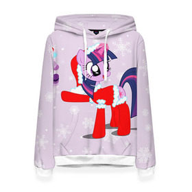 Женская толстовка 3D с принтом My Little Pony в городе Новоалтайск, 100% полиэстер  | двухслойный капюшон со шнурком для регулировки, мягкие манжеты на рукавах и по низу толстовки, спереди карман-кенгуру с мягким внутренним слоем. | Тематика изображения на принте: friendship is magic | mlp | my little pony | new year | pinky pie | swag | дружба   это чудо | мой маленький пони | новый год | пони | поняши | поняшки | с новым годом | сваг | свэг