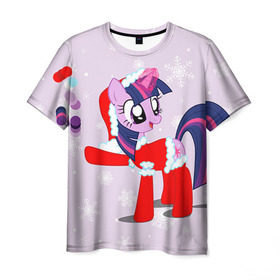 Мужская футболка 3D с принтом My Little Pony в городе Новоалтайск, 100% полиэфир | прямой крой, круглый вырез горловины, длина до линии бедер | friendship is magic | mlp | my little pony | new year | pinky pie | swag | дружба   это чудо | мой маленький пони | новый год | пони | поняши | поняшки | с новым годом | сваг | свэг