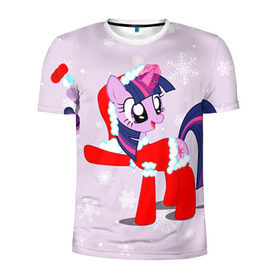 Мужская футболка 3D спортивная с принтом My Little Pony в городе Новоалтайск, 100% полиэстер с улучшенными характеристиками | приталенный силуэт, круглая горловина, широкие плечи, сужается к линии бедра | friendship is magic | mlp | my little pony | new year | pinky pie | swag | дружба   это чудо | мой маленький пони | новый год | пони | поняши | поняшки | с новым годом | сваг | свэг