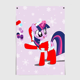 Постер с принтом My Little Pony в городе Новоалтайск, 100% бумага
 | бумага, плотность 150 мг. Матовая, но за счет высокого коэффициента гладкости имеет небольшой блеск и дает на свету блики, но в отличии от глянцевой бумаги не покрыта лаком | friendship is magic | mlp | my little pony | new year | pinky pie | swag | дружба   это чудо | мой маленький пони | новый год | пони | поняши | поняшки | с новым годом | сваг | свэг