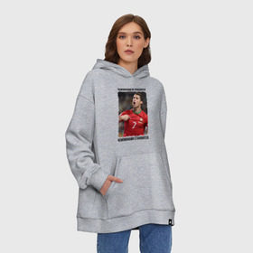 Худи SuperOversize хлопок с принтом Cristiano Ronaldo в городе Новоалтайск, 70% хлопок, 30% полиэстер, мягкий начес внутри | карман-кенгуру, эластичная резинка на манжетах и по нижней кромке, двухслойный капюшон
 | cristiano ronaldo | криштиану роналду | лига чемпионов | мю | португалия | реал мадрид | футбол | чемпионами не рождаются | чемпионами становятся