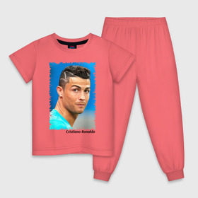 Детская пижама хлопок с принтом Cristiano Ronaldo в городе Новоалтайск, 100% хлопок |  брюки и футболка прямого кроя, без карманов, на брюках мягкая резинка на поясе и по низу штанин
 | Тематика изображения на принте: cristiano ronaldo | криштиану роналду | лига чемпионов | мю | португалия | реал мадрид | футбол