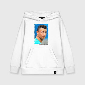 Детская толстовка хлопок с принтом Cristiano Ronaldo в городе Новоалтайск, 100% хлопок | Круглый горловой вырез, эластичные манжеты, пояс, капюшен | cristiano ronaldo | криштиану роналду | лига чемпионов | мю | португалия | реал мадрид | футбол