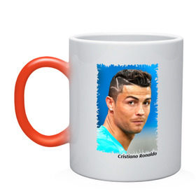 Кружка хамелеон с принтом Cristiano Ronaldo в городе Новоалтайск, керамика | меняет цвет при нагревании, емкость 330 мл | cristiano ronaldo | криштиану роналду | лига чемпионов | мю | португалия | реал мадрид | футбол