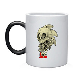 Кружка хамелеон с принтом Sonic skeleton в городе Новоалтайск, керамика | меняет цвет при нагревании, емкость 330 мл | Тематика изображения на принте: скелет