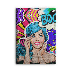 Обложка для автодокументов с принтом Pop art в городе Новоалтайск, натуральная кожа |  размер 19,9*13 см; внутри 4 больших “конверта” для документов и один маленький отдел — туда идеально встанут права | bang | boom | omg | pop art | super | wow | wtf | арт | поп | ретро | уорхол | энди