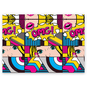 Поздравительная открытка с принтом POP ART в городе Новоалтайск, 100% бумага | плотность бумаги 280 г/м2, матовая, на обратной стороне линовка и место для марки
 | Тематика изображения на принте: omg | pop art | арт | поп | ретро | уорхол | энди