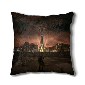 Подушка 3D с принтом Fallout: New Vegas в городе Новоалтайск, наволочка – 100% полиэстер, наполнитель – холлофайбер (легкий наполнитель, не вызывает аллергию). | состоит из подушки и наволочки. Наволочка на молнии, легко снимается для стирки | fallout | game | games | vegas | игры | рейнджер ветеран нкр стоящий перед входом в нью вегас.игра | фаллаут