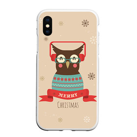 Чехол для iPhone XS Max матовый с принтом Сова в наушниках в городе Новоалтайск, Силикон | Область печати: задняя сторона чехла, без боковых панелей | сова