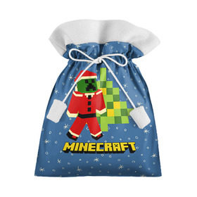 Подарочный 3D мешок с принтом Minecraft в городе Новоалтайск, 100% полиэстер | Размер: 29*39 см | Тематика изображения на принте: крипер