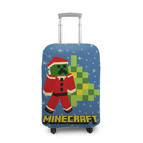 Чехол для чемодана 3D с принтом Minecraft в городе Новоалтайск, 86% полиэфир, 14% спандекс | двустороннее нанесение принта, прорези для ручек и колес | крипер