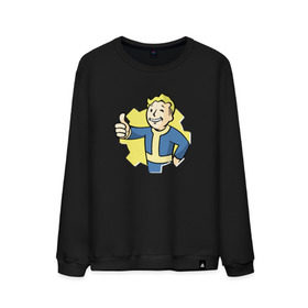 Мужской свитшот хлопок с принтом Vault Boy в городе Новоалтайск, 100% хлопок |  | boy | fallout | pip | vault | vault boyубежище | фаллаут