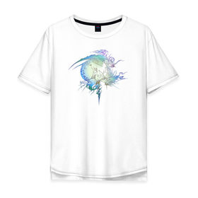 Мужская футболка хлопок Oversize с принтом final fantasy xiii logo в городе Новоалтайск, 100% хлопок | свободный крой, круглый ворот, “спинка” длиннее передней части | Тематика изображения на принте: final fantasy xiii logo финальная фантазия