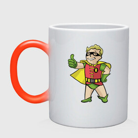 Кружка хамелеон с принтом VAULT BOY WONDER в городе Новоалтайск, керамика | меняет цвет при нагревании, емкость 330 мл | Тематика изображения на принте: 