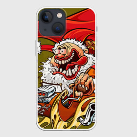 Чехол для iPhone 13 mini с принтом Дед мороз рокер в городе Новоалтайск,  |  | heavy metal | rock | santa claus | дед мороз | рок | с новым годом | санта | санта клаус