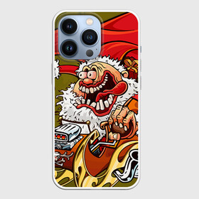 Чехол для iPhone 13 Pro с принтом Дед мороз рокер в городе Новоалтайск,  |  | Тематика изображения на принте: heavy metal | rock | santa claus | дед мороз | рок | с новым годом | санта | санта клаус