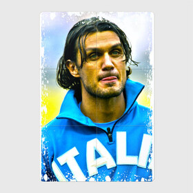 Магнитный плакат 2Х3 с принтом Paolo Maldini (retro style) в городе Новоалтайск, Полимерный материал с магнитным слоем | 6 деталей размером 9*9 см | Тематика изображения на принте: paolo maldini | retro style | италия | лига чемпионов | милан | паоло мальдини | футбол