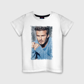 Детская футболка хлопок с принтом David Beckham (retro style) в городе Новоалтайск, 100% хлопок | круглый вырез горловины, полуприлегающий силуэт, длина до линии бедер | david beckham | retro style | англия | дэвид бекхэм | лига чемпионов | мадрид | мю | реал | футбол