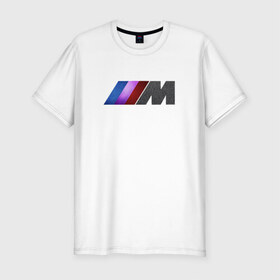Мужская футболка премиум с принтом BMW M texture в городе Новоалтайск, 92% хлопок, 8% лайкра | приталенный силуэт, круглый вырез ворота, длина до линии бедра, короткий рукав | 5 | bmw | m | бмв | м