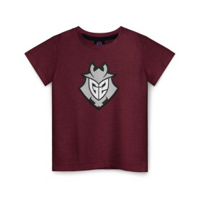 Детская футболка хлопок с принтом G2 eSports в городе Новоалтайск, 100% хлопок | круглый вырез горловины, полуприлегающий силуэт, длина до линии бедер | csgo | cyber | esports | g2 | team | г2 | ксго