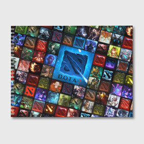 Альбом для рисования с принтом Dota 2 коллаж логотип в городе Новоалтайск, 100% бумага
 | матовая бумага, плотность 200 мг. | Тематика изображения на принте: dota 2 коллаж | девушки | игра | логотип | монстры
