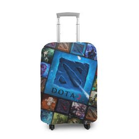 Чехол для чемодана 3D с принтом Dota 2 коллаж логотип в городе Новоалтайск, 86% полиэфир, 14% спандекс | двустороннее нанесение принта, прорези для ручек и колес | dota 2 коллаж | девушки | игра | логотип | монстры