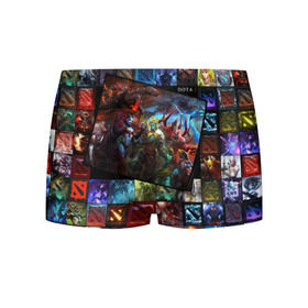 Мужские трусы 3D с принтом Dota 2 коллаж в городе Новоалтайск, 50% хлопок, 50% полиэстер | классическая посадка, на поясе мягкая тканевая резинка | dota 2 коллаж | девушки | игра | монстры | оружие