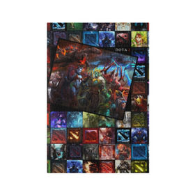 Обложка для паспорта матовая кожа с принтом Dota 2 коллаж в городе Новоалтайск, натуральная матовая кожа | размер 19,3 х 13,7 см; прозрачные пластиковые крепления | dota 2 коллаж | девушки | игра | монстры | оружие